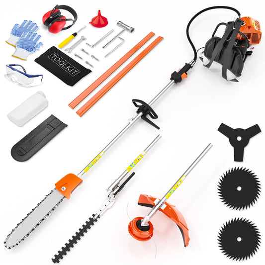 Gas Powered 6 In 1 Hedge Trimmer With Attachments Kit