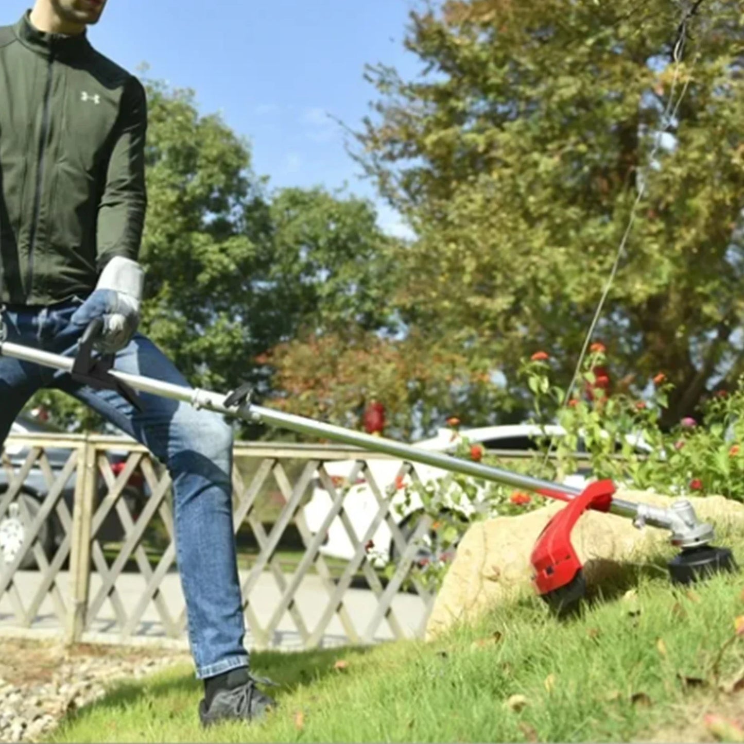 Gas Weed Eater 31cc 4-Stroke Trimmer For Lawns And Gardens