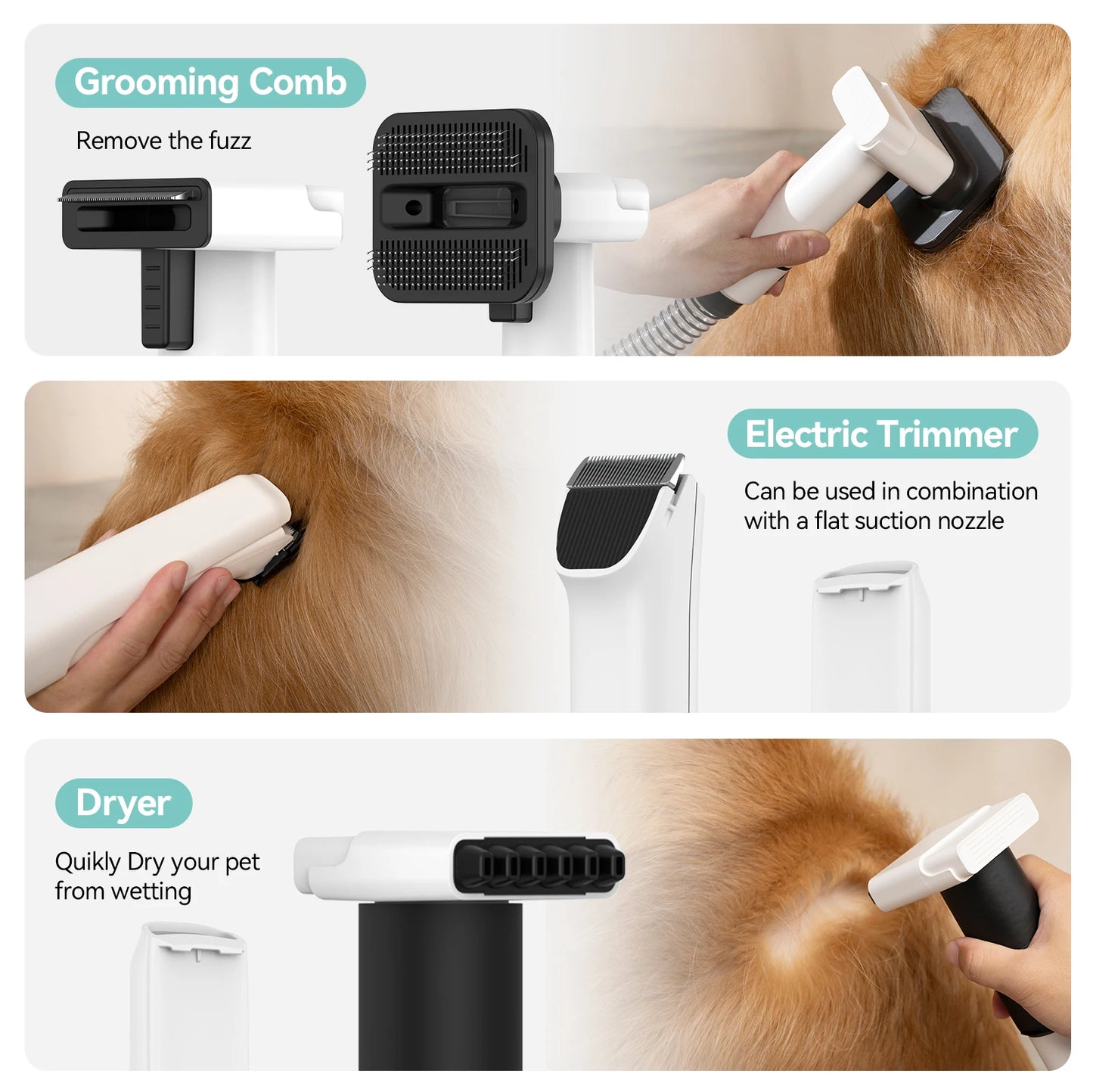 Amicura P1 Vacuum Cleaner and Hair Dryer Grooming Kit