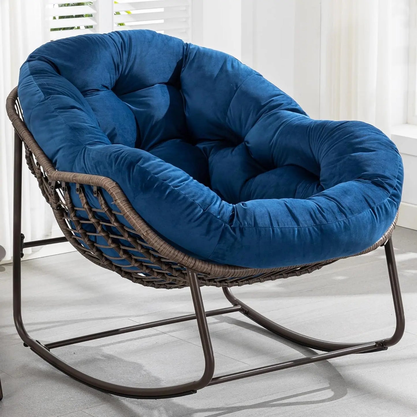 Papasan Rocking Chair Outdoor Indoor Egg Design Patio