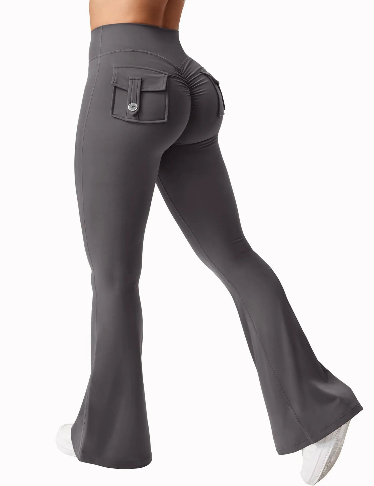 Summer Women's Cargo Pocket Fitness Tights High Waist Yoga Pants