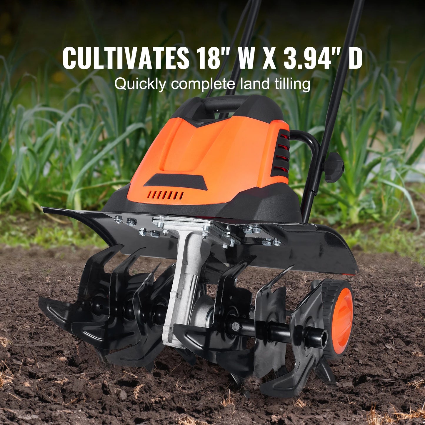 SucceBuy 12 Amp Corded Electric Tiller Cultivator Rototiller