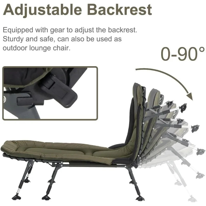 Portable Camping Cot For Adults Heavy Duty Folding Bed With Padded Cushion