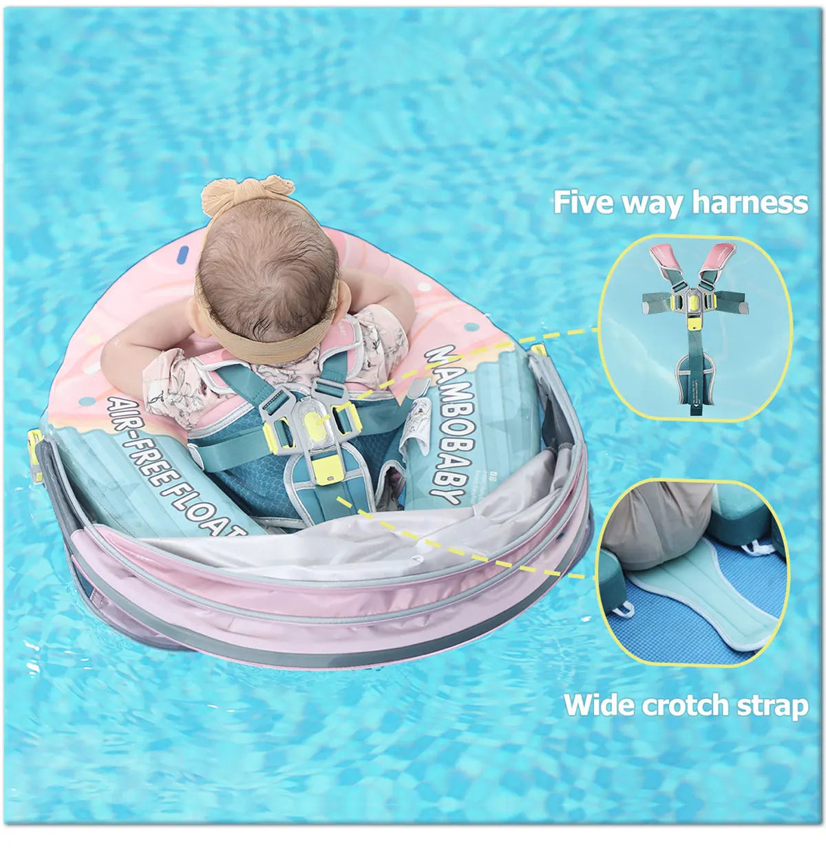 Mambobaby No Inflation Baby Float Harness For Safe Play