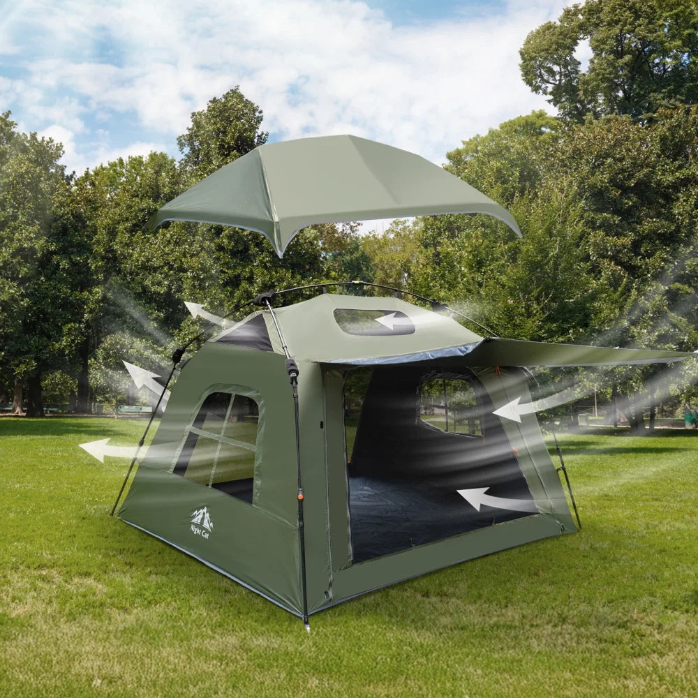 Night Cat Pop Up Camping Tent With Vestibule And Rainfly