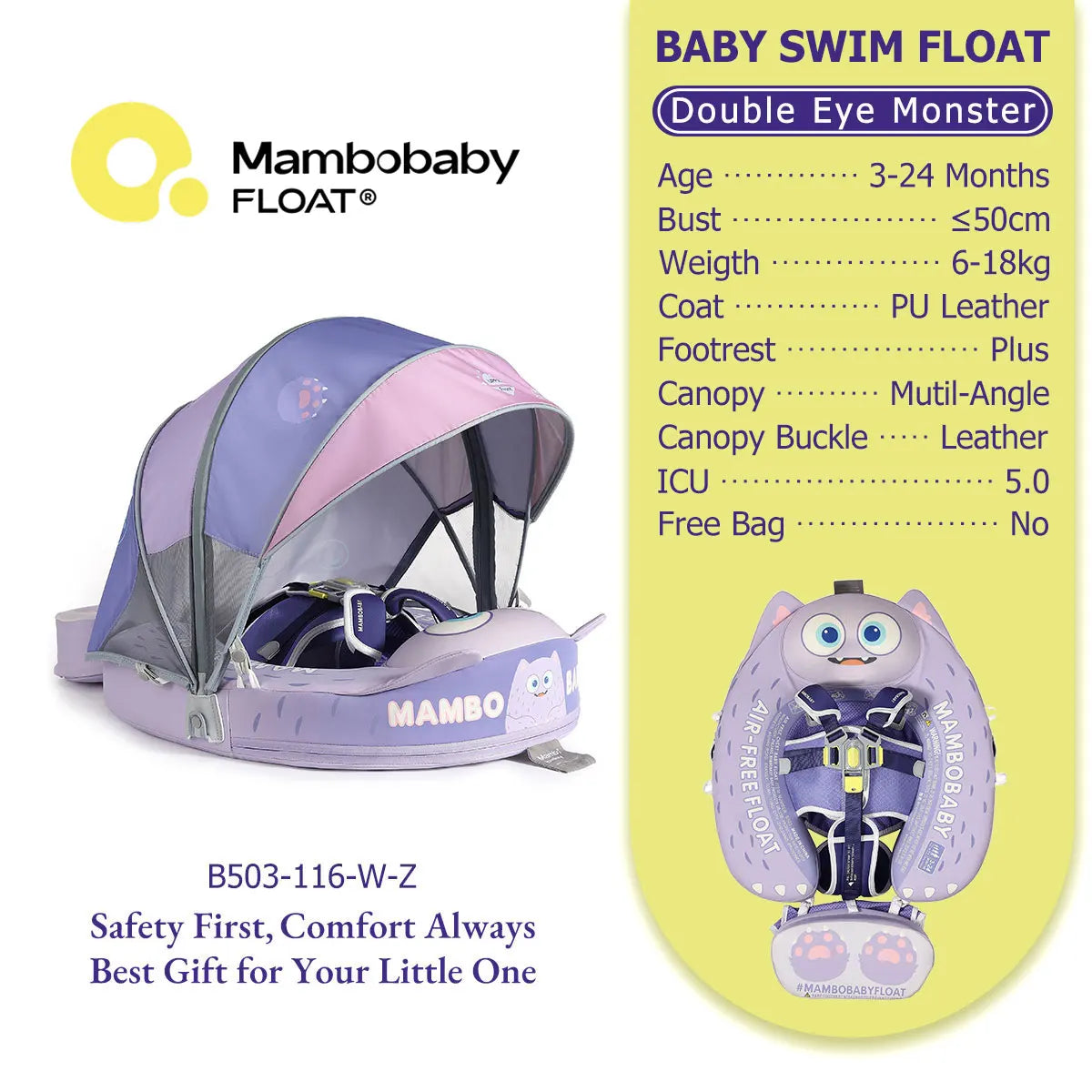 Mambobaby No Inflation Baby Float Harness For Safe Play