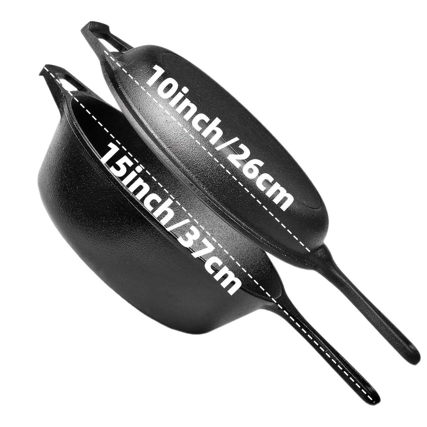 AEDG Cast Iron Skillet Set Pre Seasoned Heavy Duty Pans