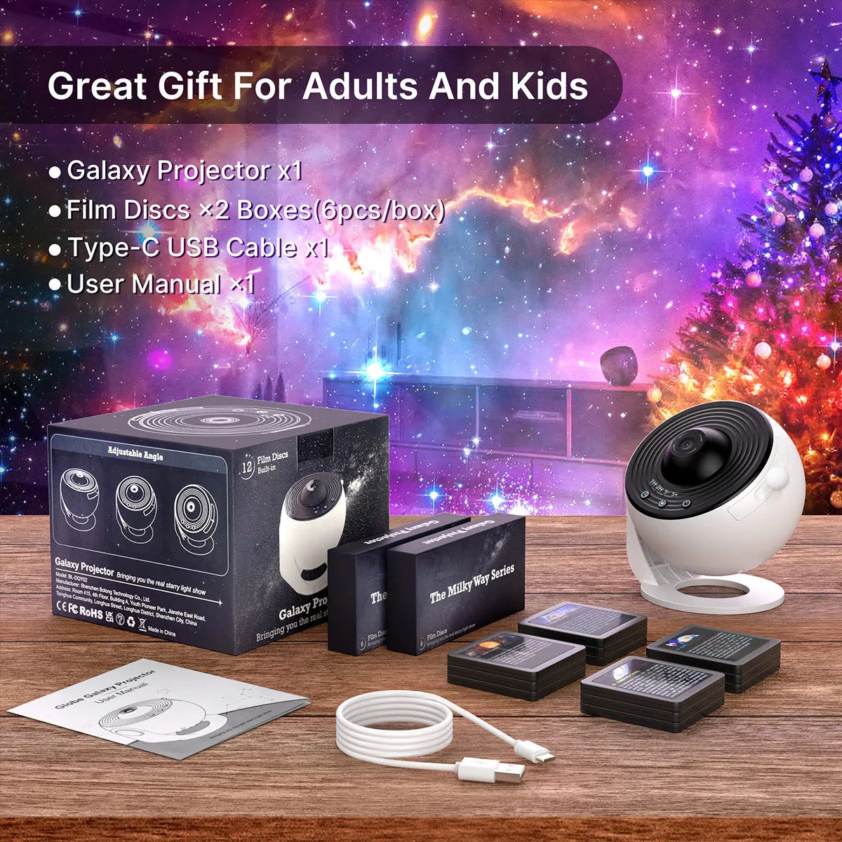 Aiopp 13 In 1 Star Projector Galaxy Night Light Bedroom