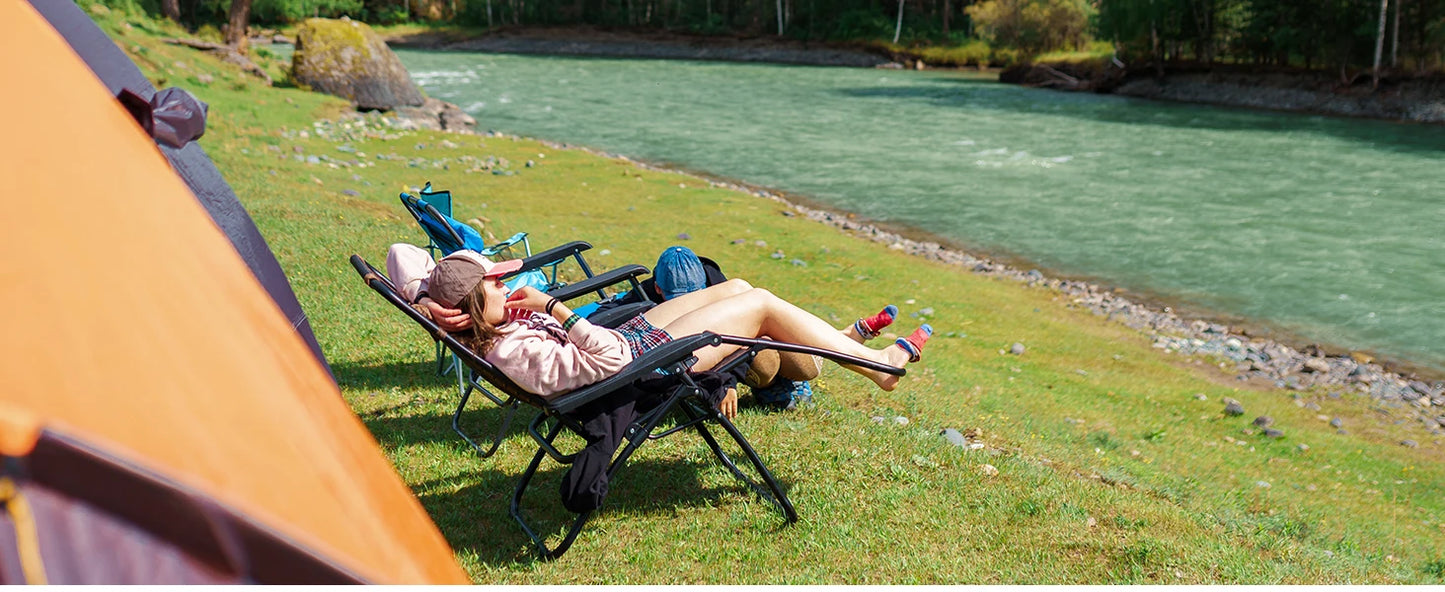 JHK Portable Zero Gravity Recliner Chairs With Cup Holder Trays