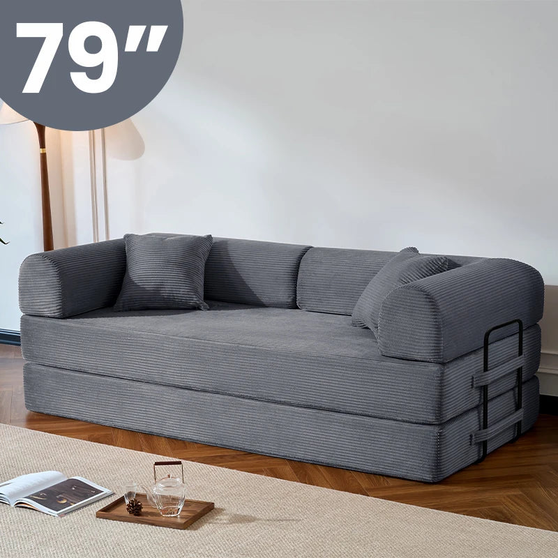 Corduroy Upholstered Convertible Sofa Bed Loveseat Sleeper