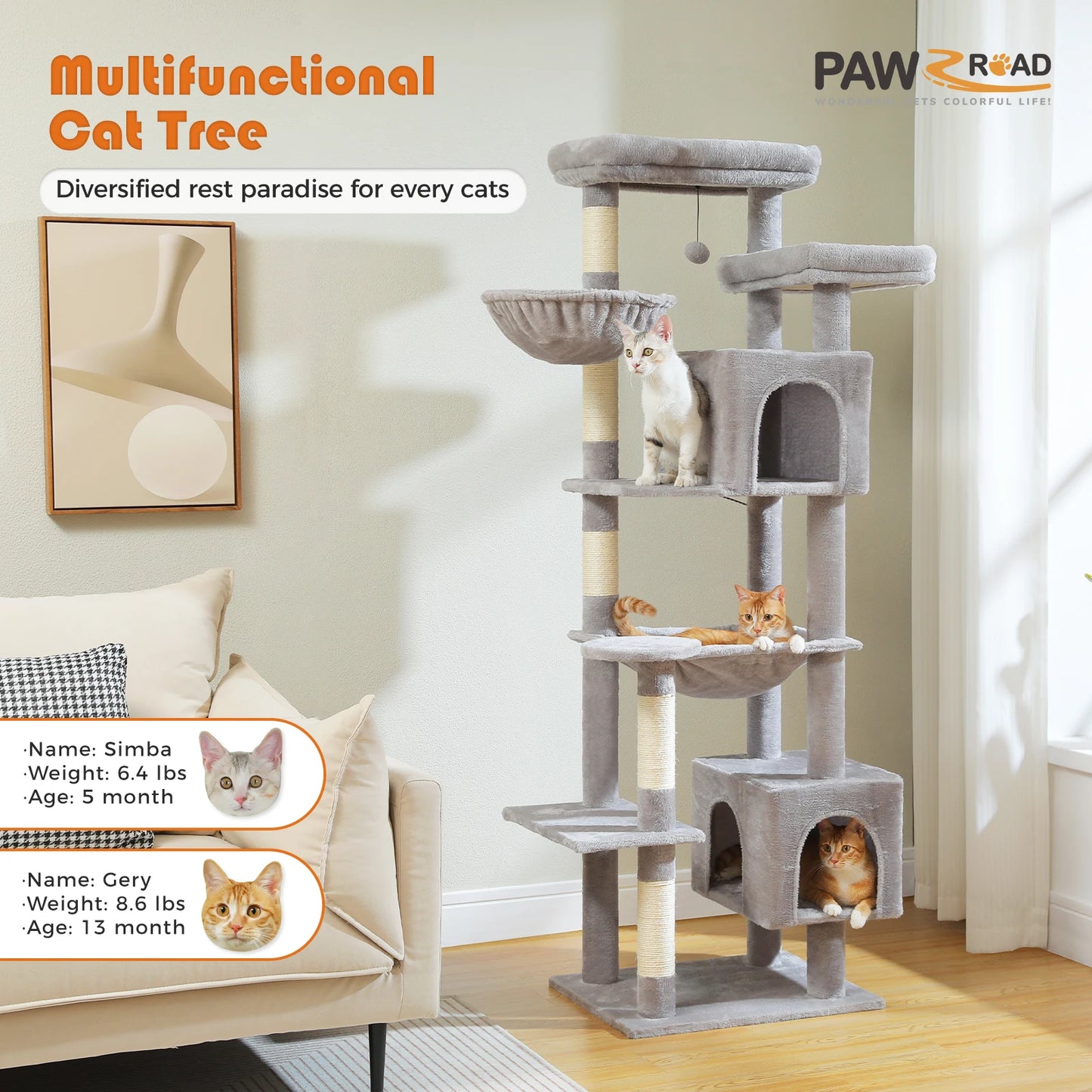 Pawz Road Multi Level Large Cat Tree Condo