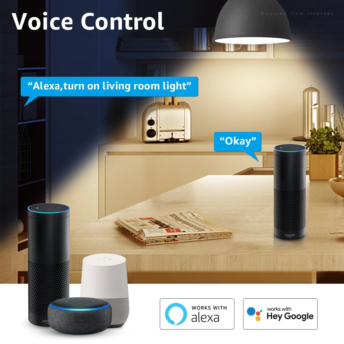Smart WiFi A19 RGB CW LED Bulb for Alexa GoogleHome