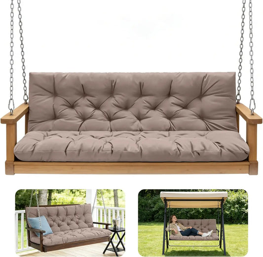 Waterproof Outdoor Swing Cushion For Patio Bench With Backrest