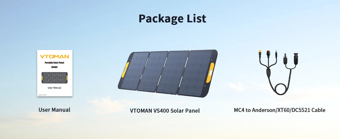 VTOMAN VS400W Foldable Solar Panel for RV and Power Station
