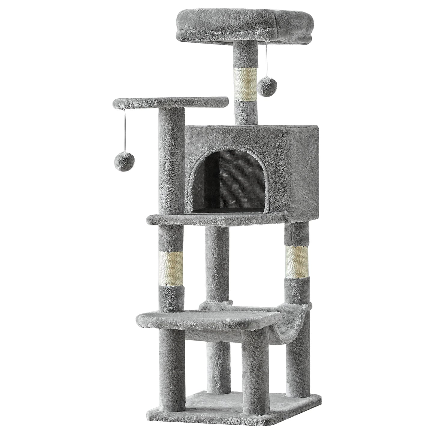 JHK Cat Tree Four Tier Tall Multi Cat Climbing Tower For Indoor Cats