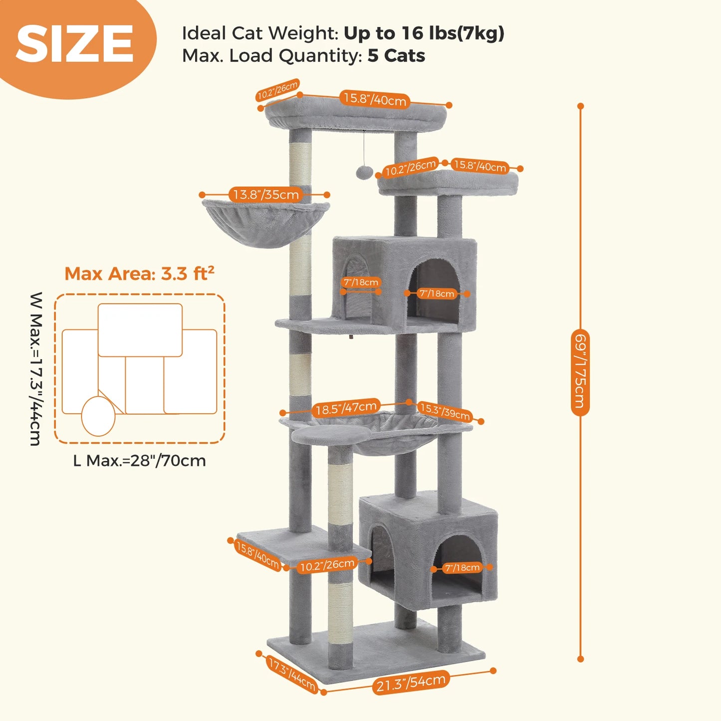Pawz Road Multi Level Large Cat Tree Condo