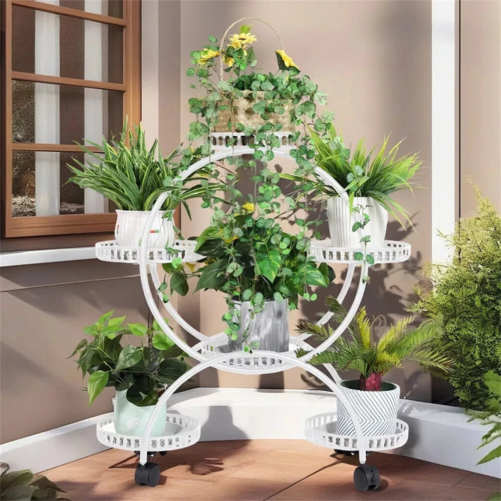 6 Tier Metal Plant Stand Pot Holder For Living Room