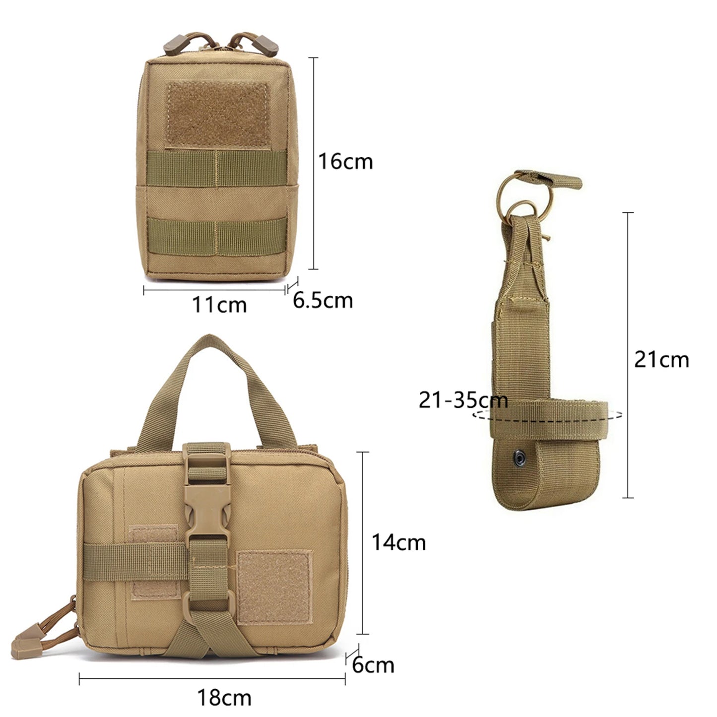 Nylon Tactical Dog Harness With Molle Pouches For Medium Dogs