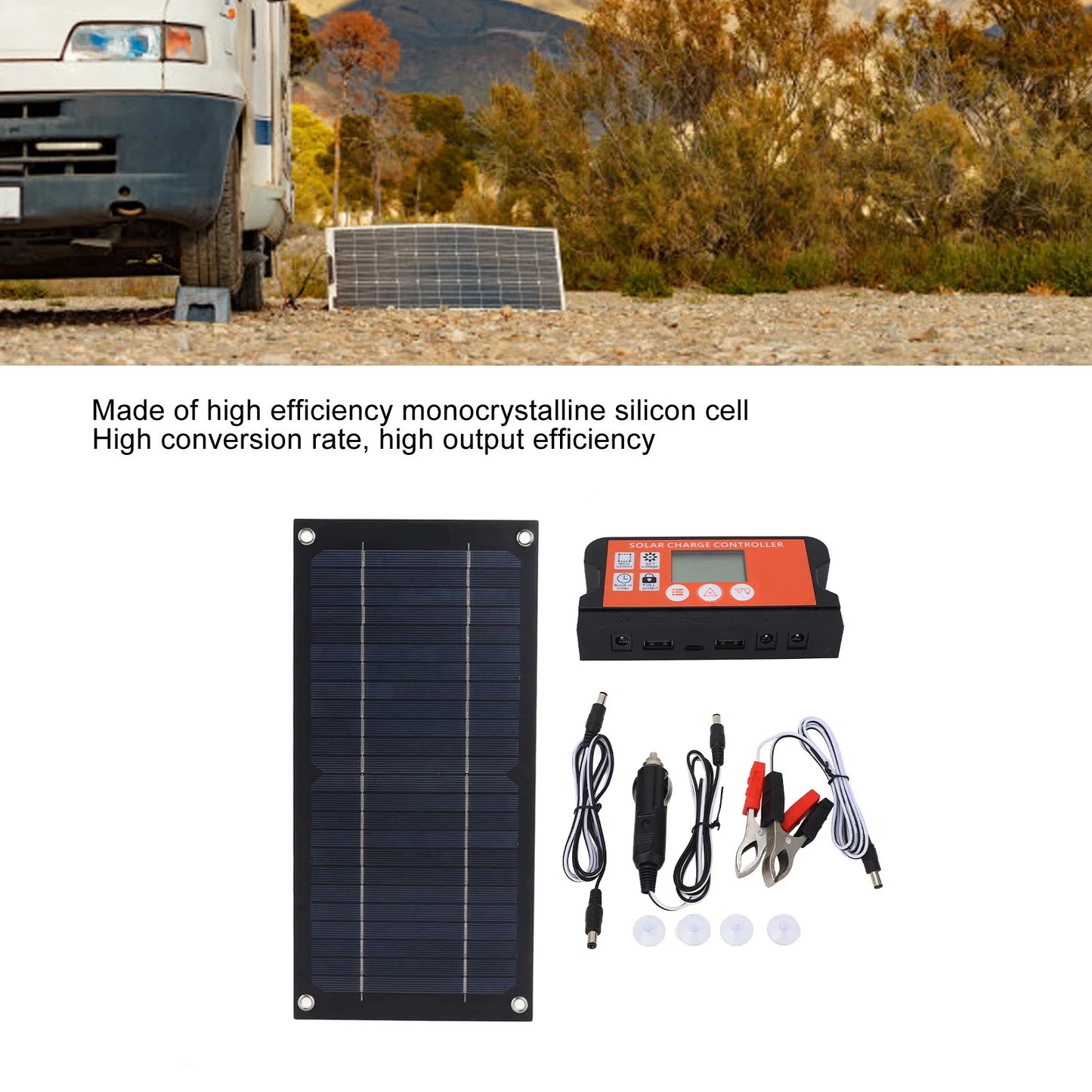 YOSOO Electric 600W Portable Solar Panel Kit With 100A Controller