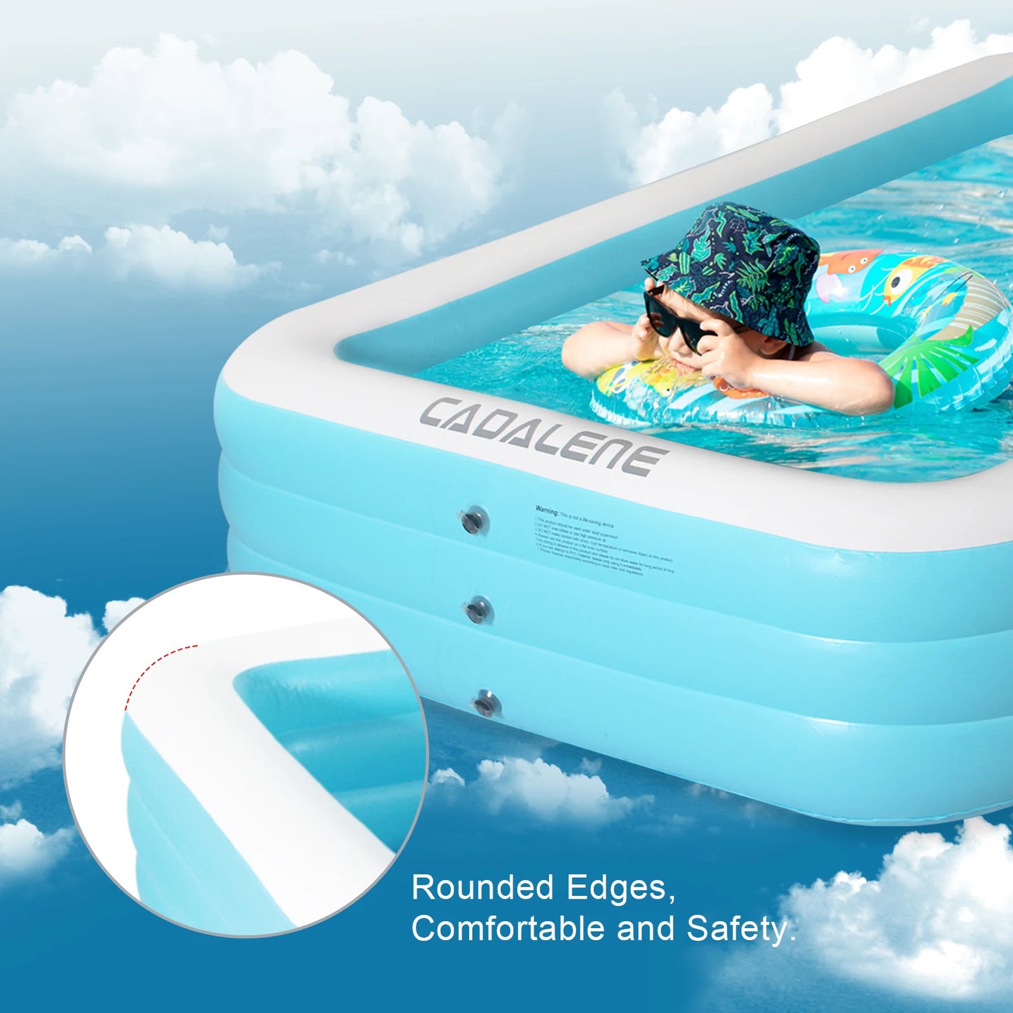 CADALENE Inflatable Family Pool for Kids and Adults