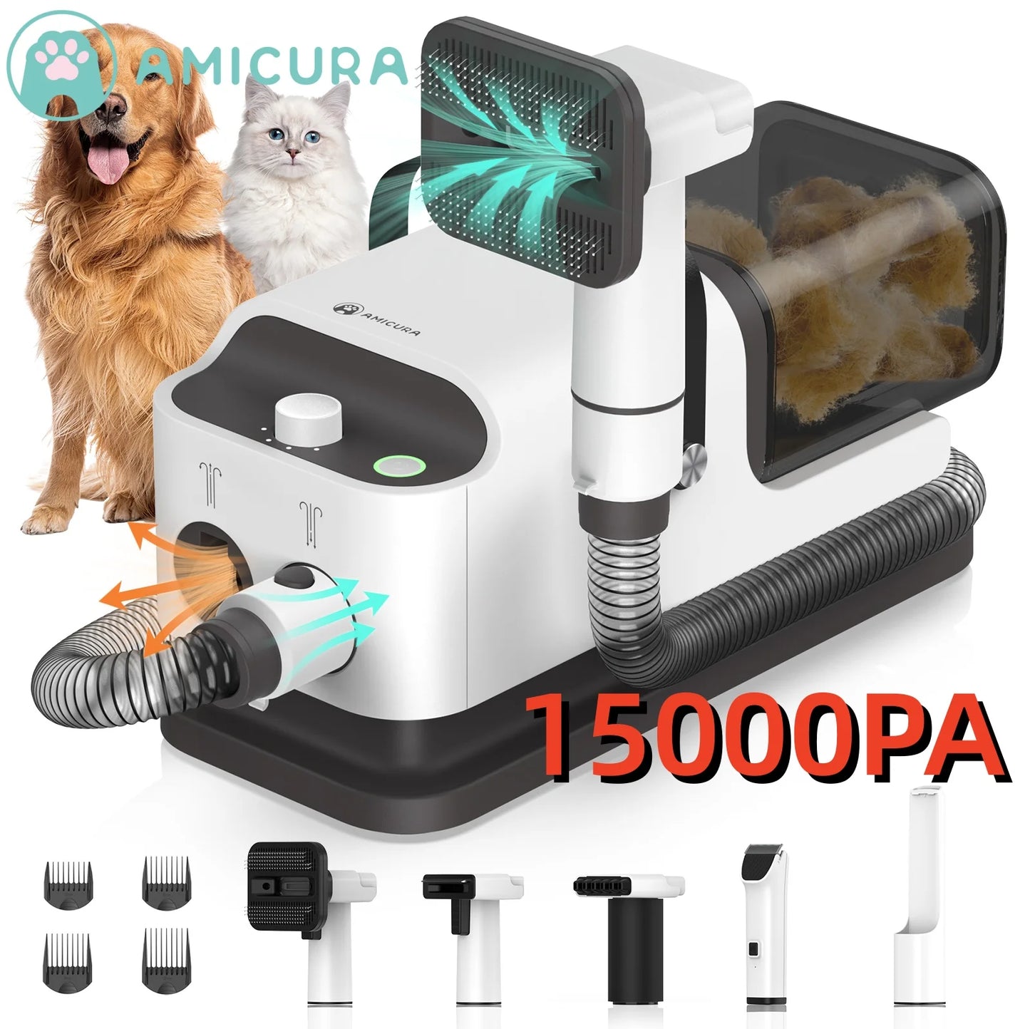 Amicura P1 Vacuum Cleaner and Hair Dryer Grooming Kit