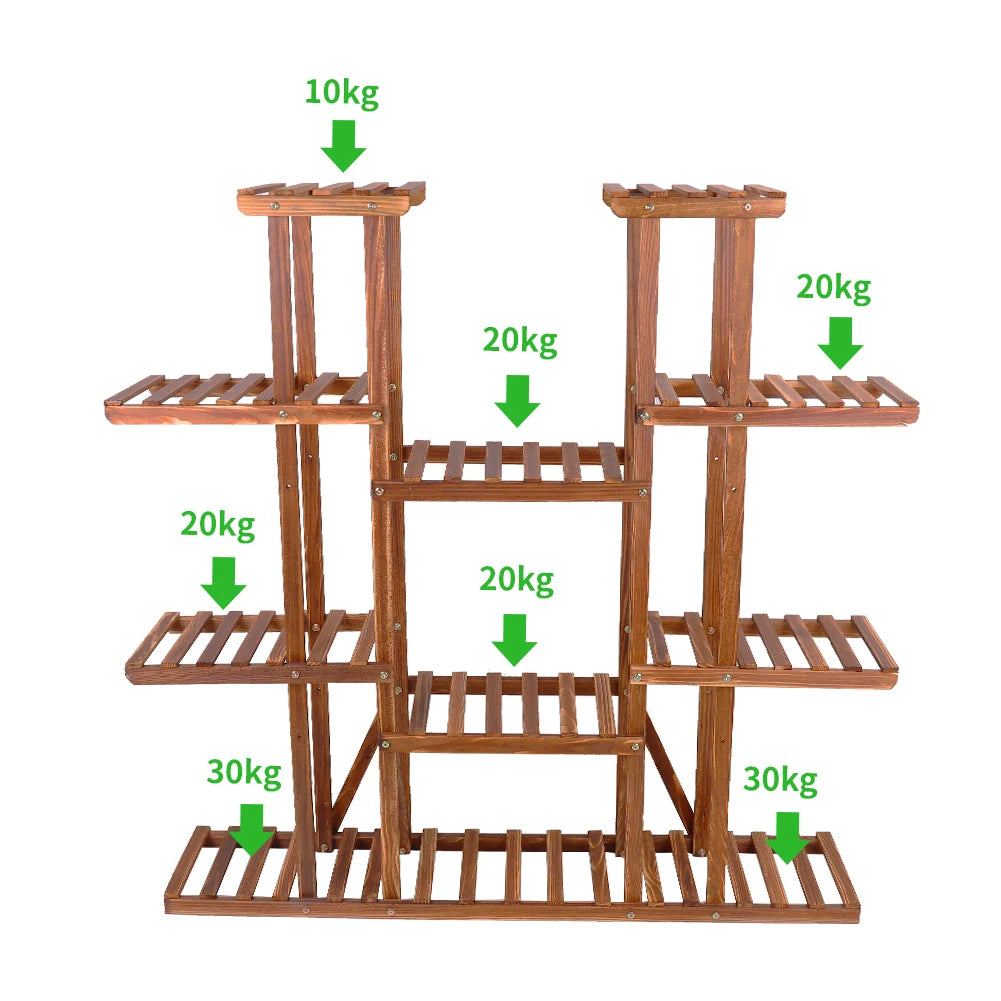 Wisfor Wooden Plant Shelf Indoor Outdoor MultiTier Plant Display Stand