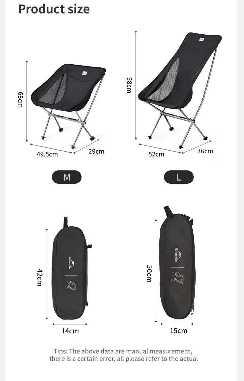 Naturehike Ultralight Folding Chair L04 150kg Load Capacity