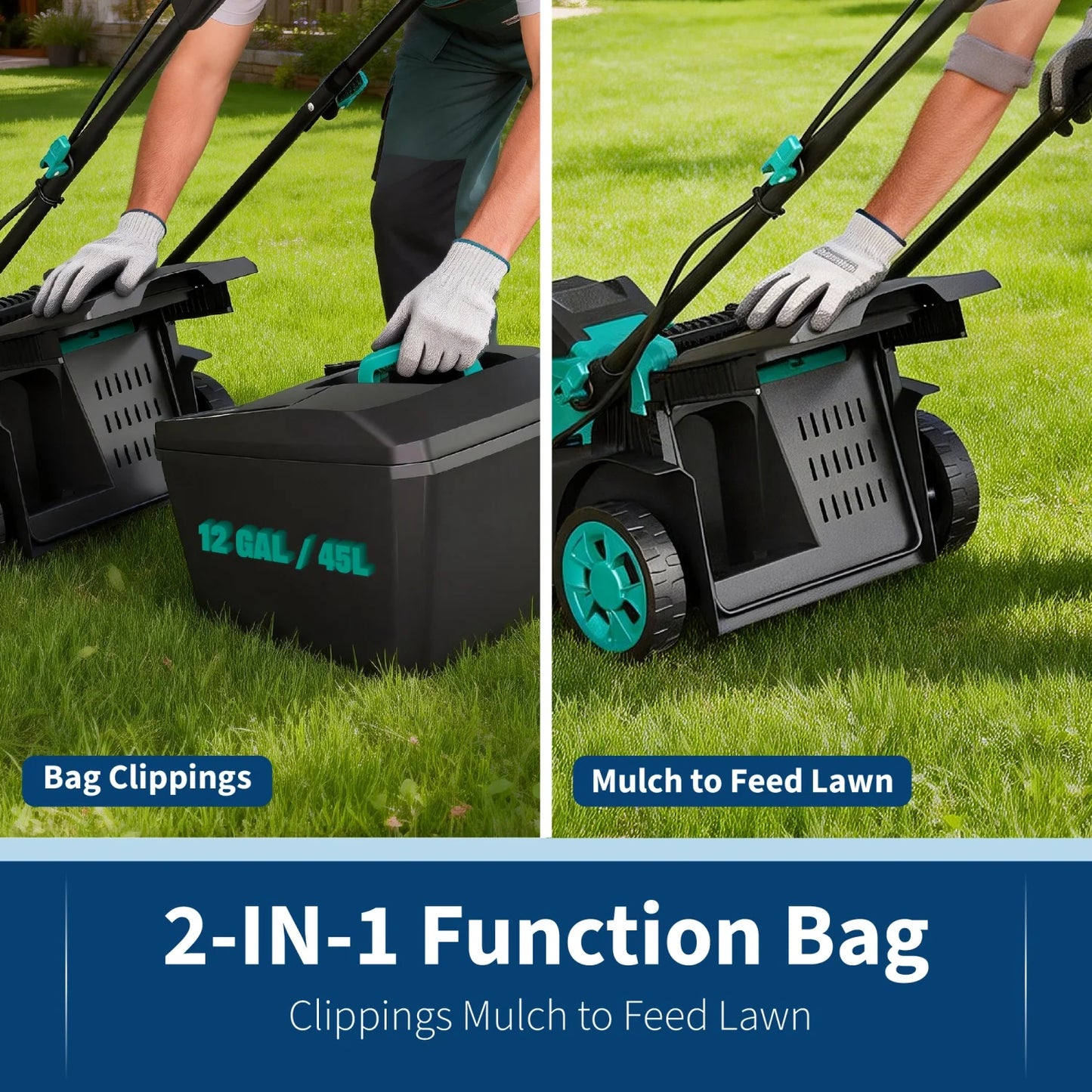 HiMISS 40V Cordless Lawn Mower With Dual Batteries And Charger