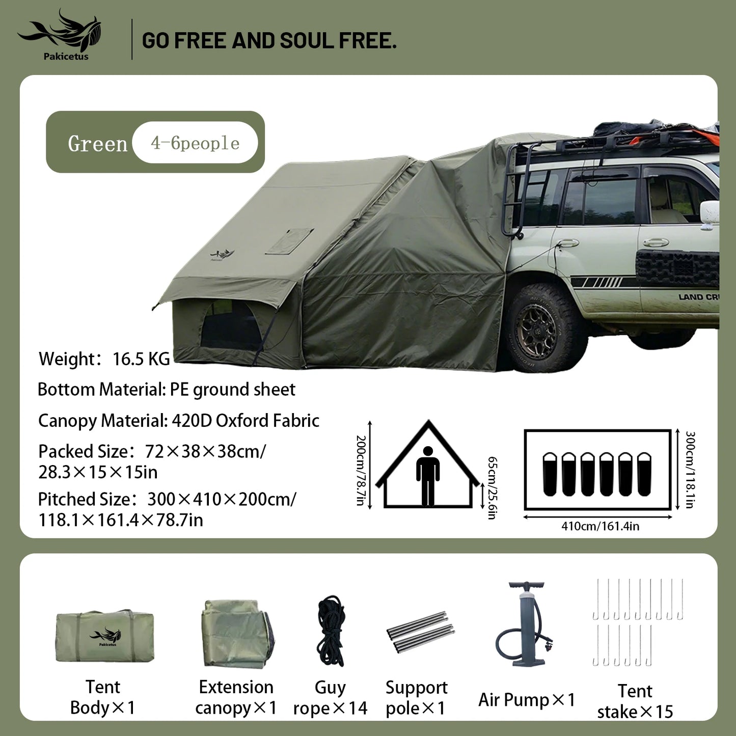 Pakicetus Quick Setup Inflatable Camping Tent Waterproof