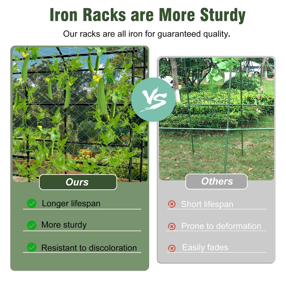 Wisfor U-Shaped Metal Tall Garden Plant Trellis For Climbing Vegetables