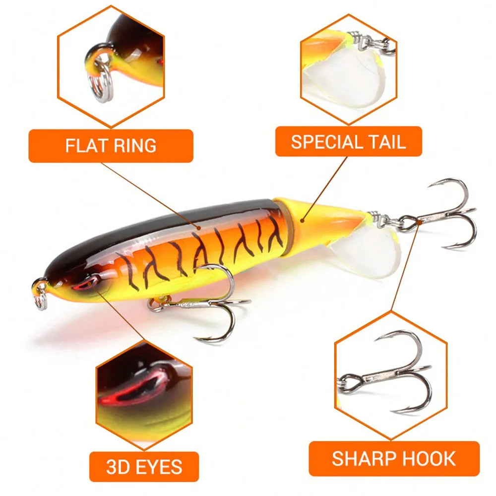 Propeller Trolling Hard Lure With Rotating Bobber Pencil Bait
