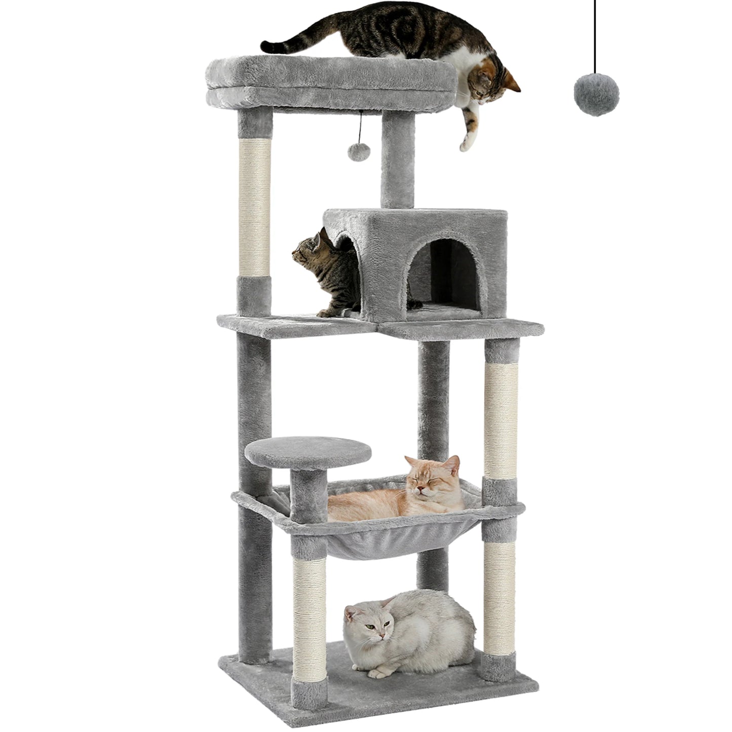 PawZ Road 5 Tier Indoor Cat Tree With Hammock