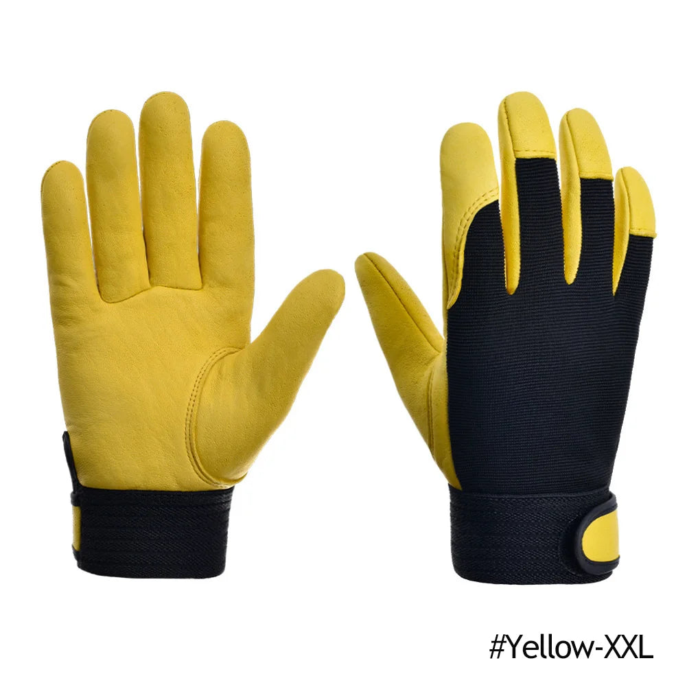 Cowhide Leather Work Gloves for Safety and Labour Protection