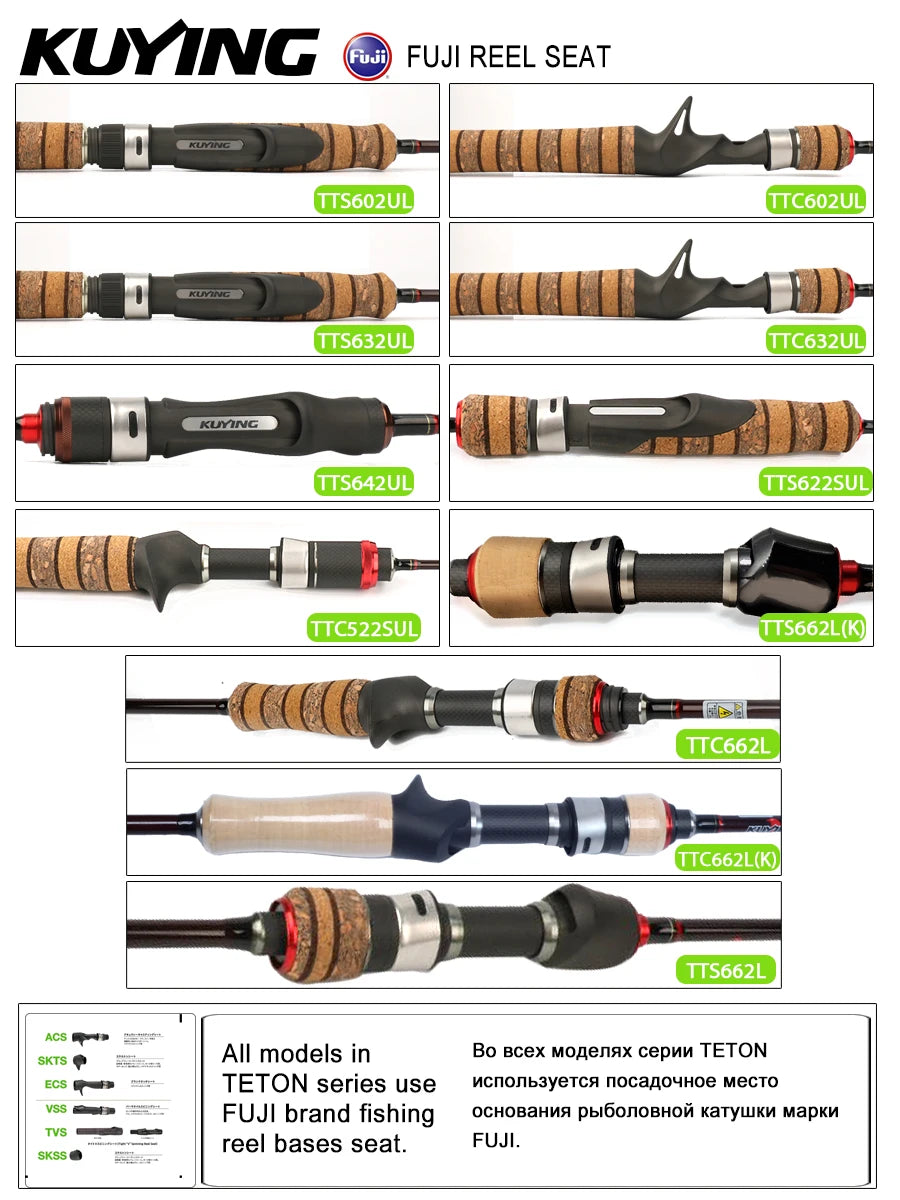 Kuying Teton Ultra Light Spinning Rod Carbon Fast Action