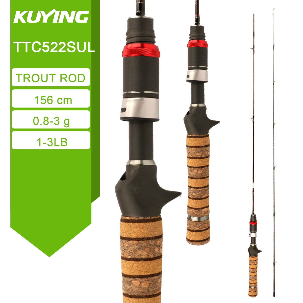 KUYING TETON LUL SUL Fishing Rod Carbon Fuji Guides 1-10g