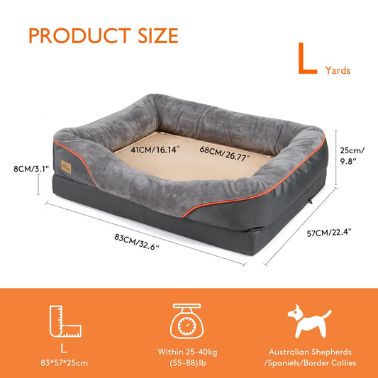 BINGOPAW Dog Bed Anti Allergy Warm Fleece Removable Waterproof Cover